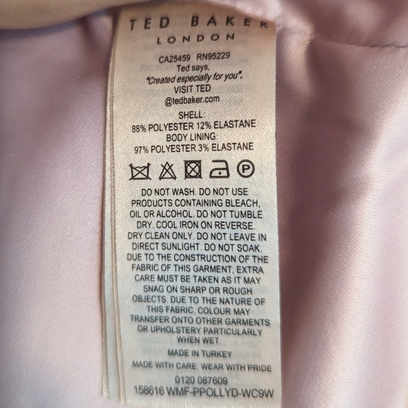 Ted Baker London women's sz 5 (US 12) dark pink dress with bow & 2 pockets - Picture 8 of 8